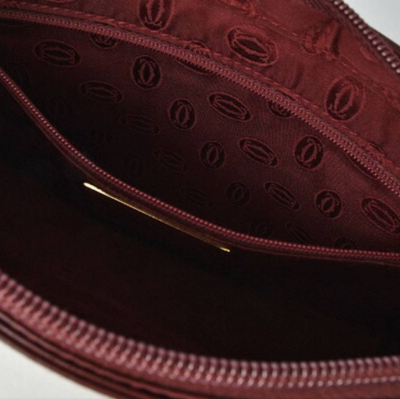 💋CARTIÉR-MUST DE CARTIÉR LEATHER BORDEAUX CLUTCH - Picture 8 of 16